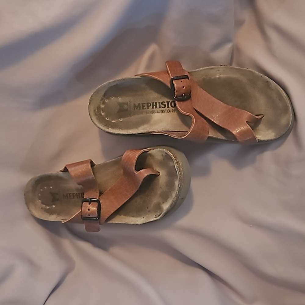 Mephisto Brown Leather Air Relax Sandals - Size 38